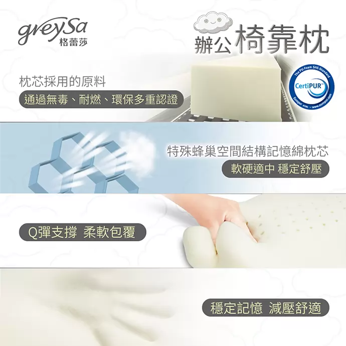 枕芯採用特殊蜂巢空間結構記憶綿,通過無毒、耐熱、環保多重認證
